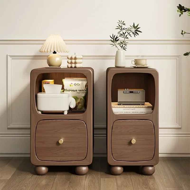 

A Nordic Mobile Nightstands Storage Wood Modern Wood Unique Cute Bedside Table Drawers Mesitas