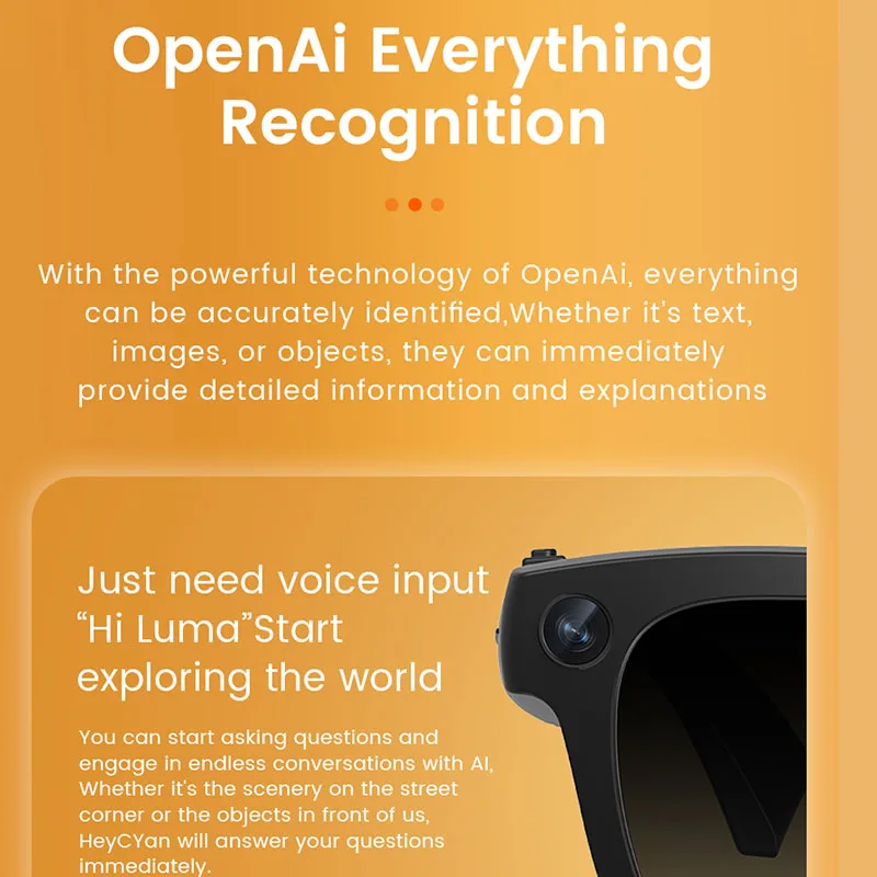New Smart Glasses AI Recognition of All Things AI Translation Language Assistant HD Calls 800W HD Camera Bluetooth Smart Glasses