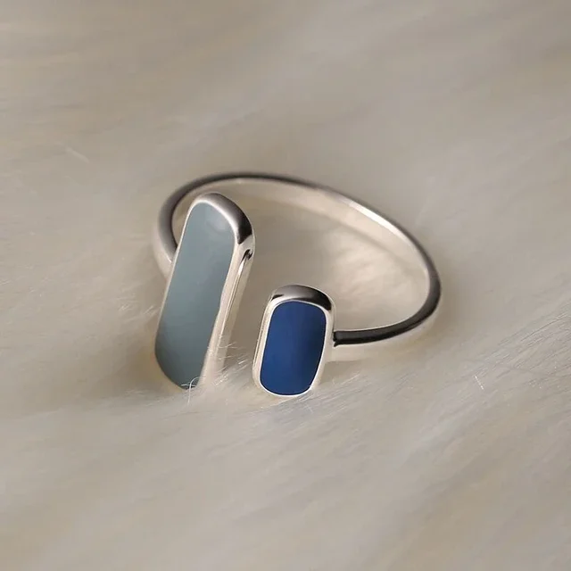 Women's Handmade Irregular Strip 925 Sterling Silver Ring