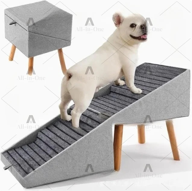Pet Stool Ladder 2-in-1 Wooden Small Stair Footstool