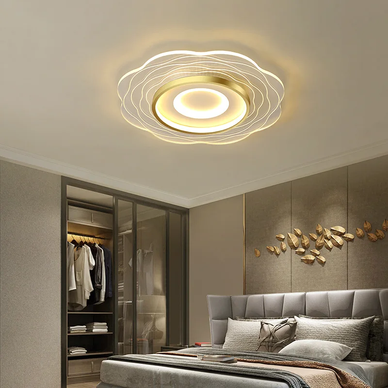 Modern Minimalist LED Flower Ceiling Light - Warm for Living Room, Bedroom & Study