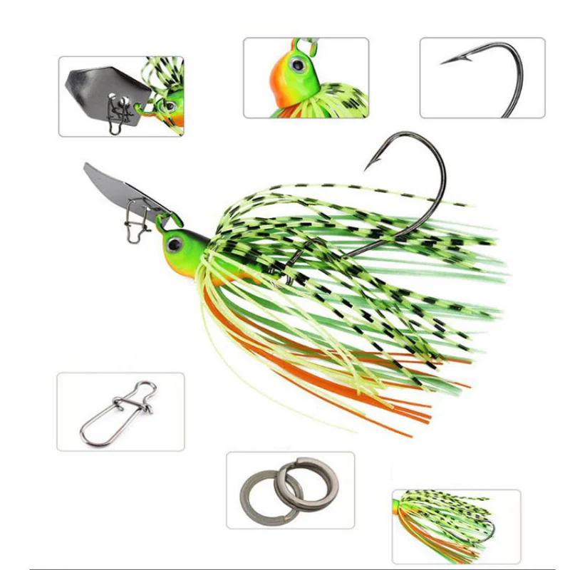 Chatter Bait 7g 9g 11g 14g 21g Spinner Bait Jig Dancer Buzzbait Wobbler Fishing Chatterbait for Bass Pike Fish Walleye Fish