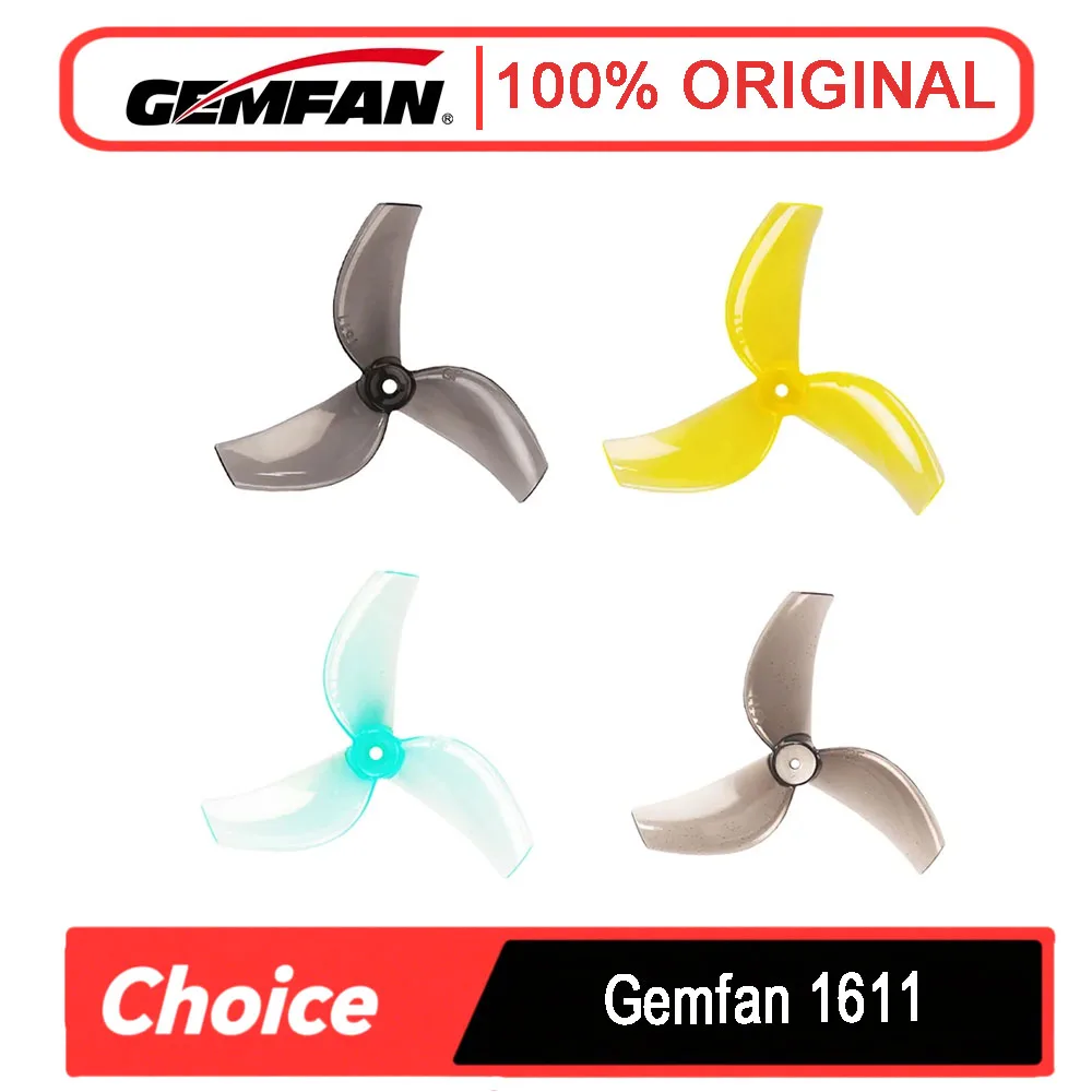 8 Paar Gemfan 1611-3 40 mm 3-Blatt-Requisiten (1,5 mm Schaft) für Pavo Femto, Tiny Whoop FPV-Drohnen (Ersatz)