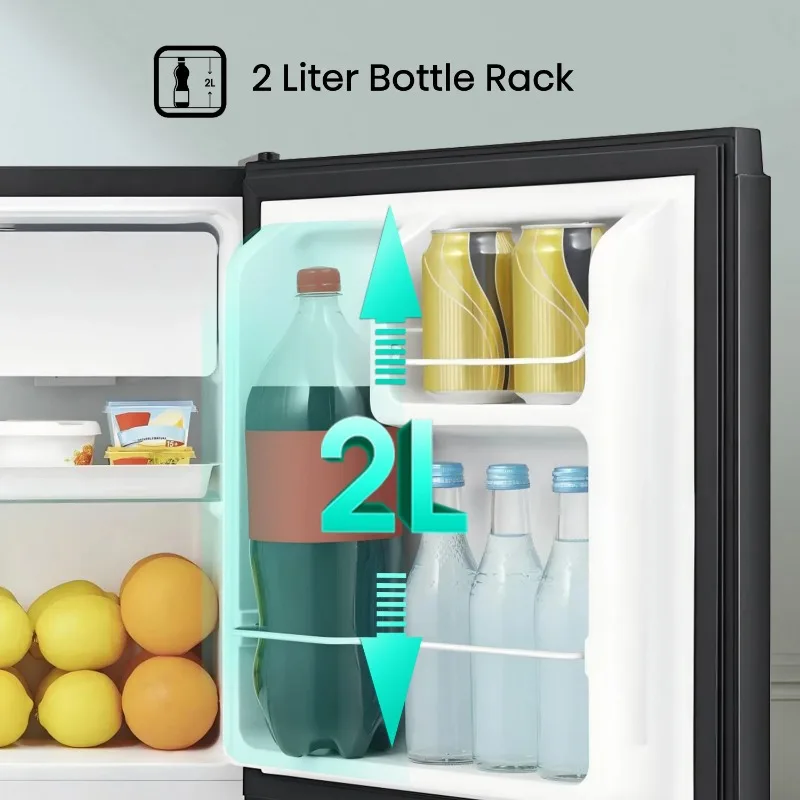 Hisense 1.6 Cu ft Single Door Mini Fridge, Black, Energy Star, 1 Year Warranty, WMS017M6XBE New