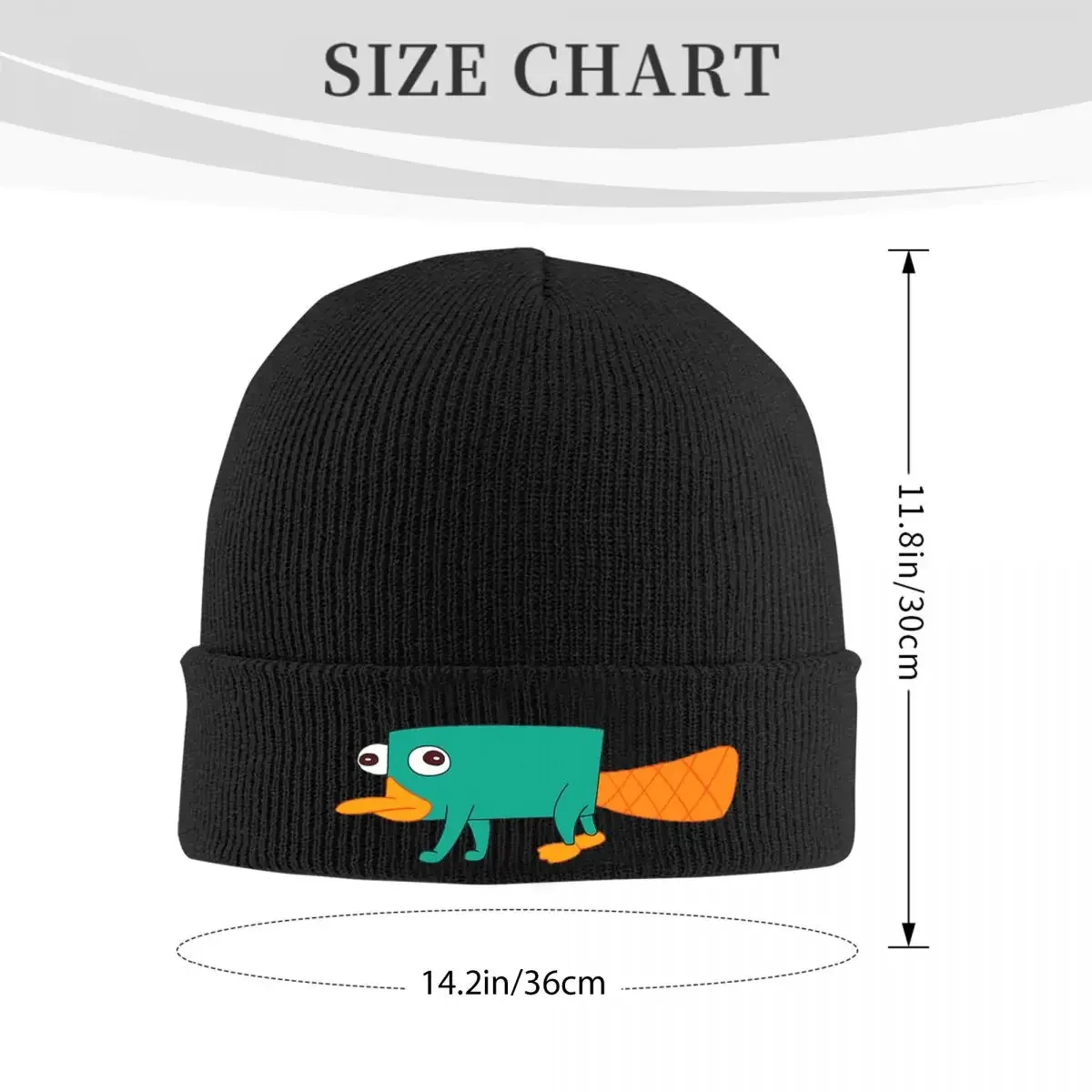 Perry The Platypus Warm Knitted Cap Hip Hop Bonnet Hat Autumn Winter Outdoor Beanies Hats for Unisex Adult