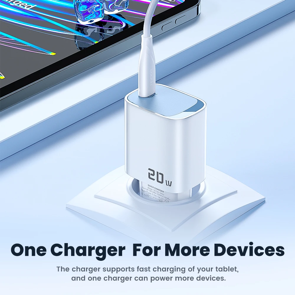 Toocki-Chargeur USB Type C Portable, Charge Rapide, QC3.0, PD 20W, iPhone 15, 14, 13, 12, 11 Pro Max, iPad