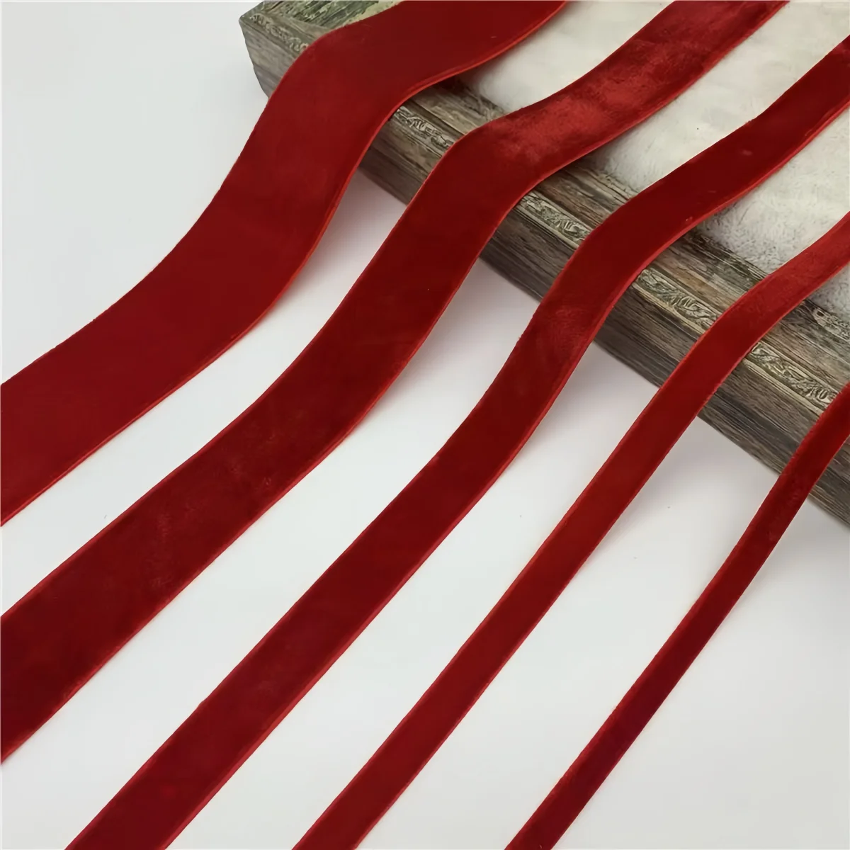 5Yards/Lot 6mm-40mm Single Face Line Velvet Ribbon For DIY Crafts Gift Wrapping Wedding Christmas Decoration Sewing Accessories