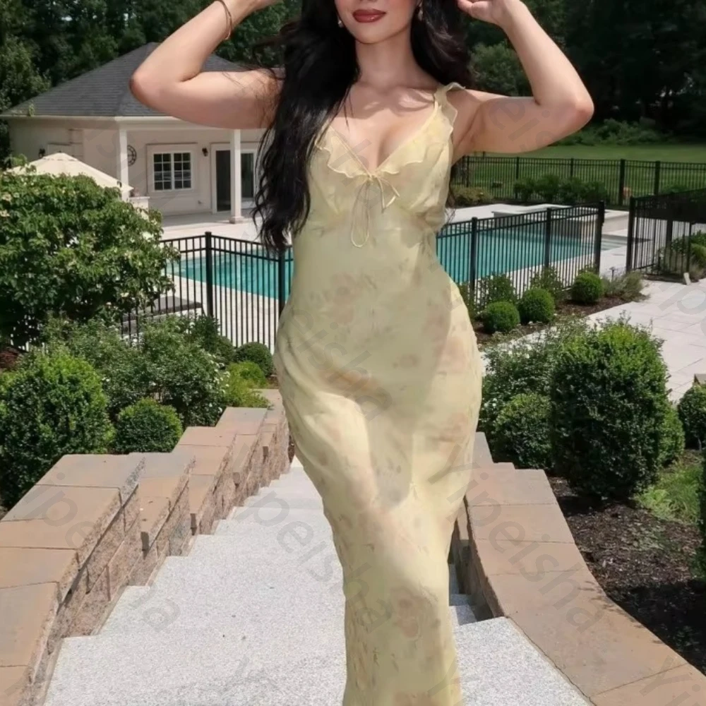 V-Neck Backless Sleeveless Evening Dresses Elegant Celebrity Dress Exquisite High Quality Prom Party Gowns for Women Customized