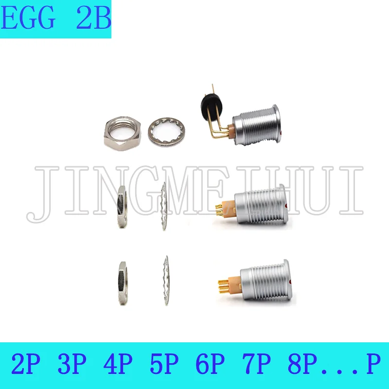 

Compatible EGG 2B 2 3 4 5 Pin Aviation Metal Circular Push-pull Self-locking Lndustrial Female Socket Connector Nut Fixing