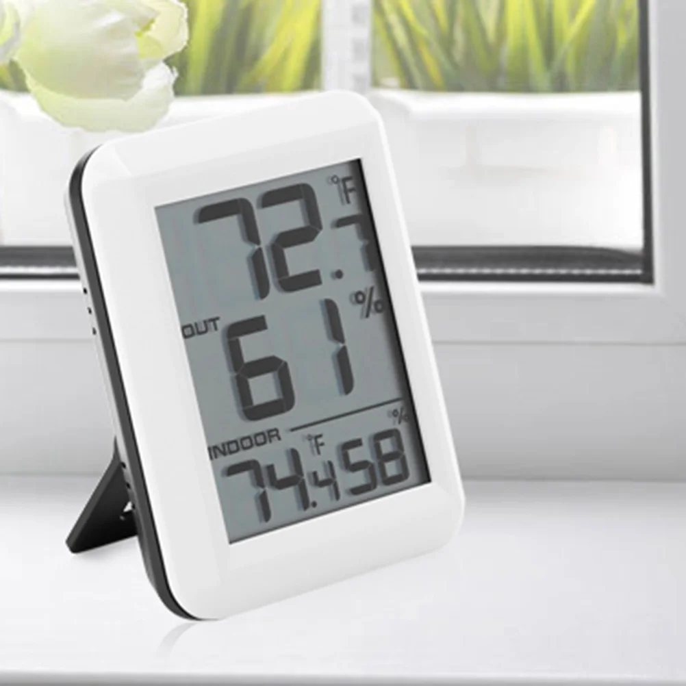 Termometer Nirkabel Higrometer Meteran Kelembapan Suhu Dalam Ruangan Luar Ruangan Presisi Tinggi untuk Rumah Kantor Gudang Rumah Kaca