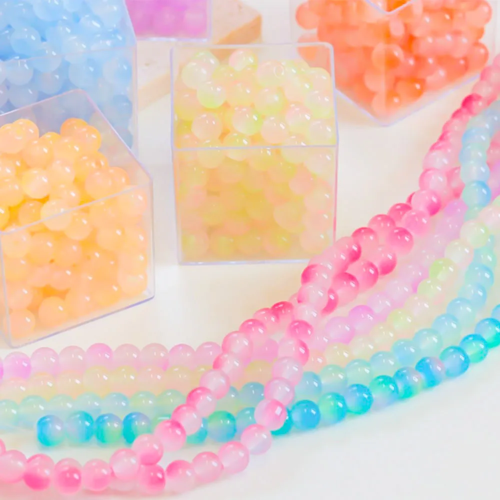 

50 шт. стеклянные круглые бусины красивые разноцветные DIY браслет серьги ювелирные изделия дверные шторы украшения материалы ручной работы оптовая продажа