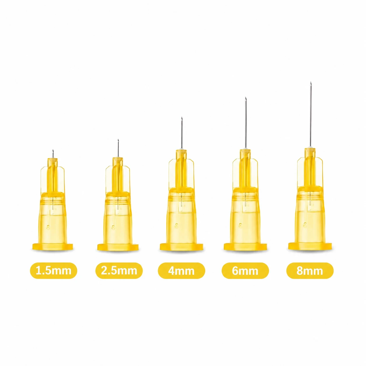 Orange 34G Single Use Syringe Needle 1.5mm 2.5mm 4mm 6mm 8mm Disposable Sterile Meso Therapy Needle Tattoo Needle