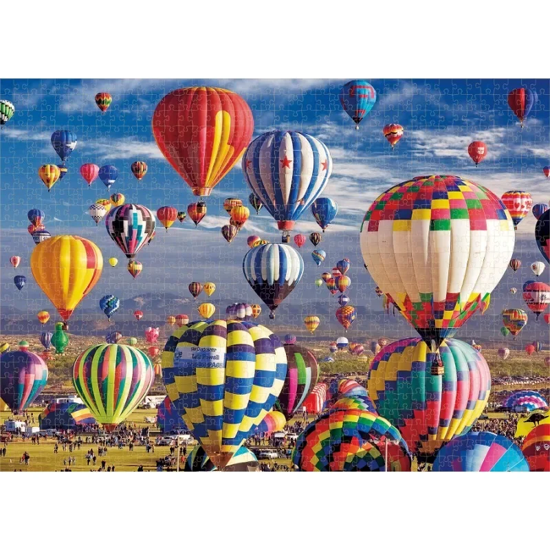 70*50cm Adult Puzzle 1000 Pieces Paper Jigsaw Puzzles Hot Air Balloon II Famous Painting Series Learning Education Craft Toys