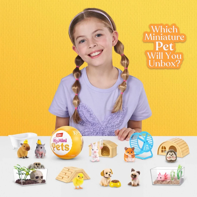 Original ZURU My Mini Pets Blind Box Miniatur-Haustier Überraschungsball Anime-Figur Tierladen-Display Mystery Box Modell Ornament Geschenk