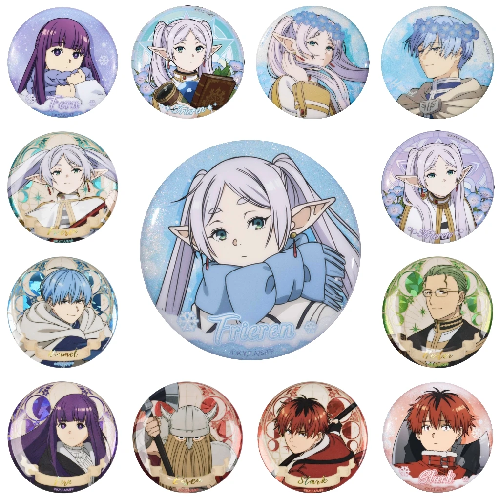 58mm Anime ‌Frieren: Beyond Journey's End‌ Eisen Himmel Lawine Stark Cosplay COSTUME Badge Pin SPTE Tinplate Brooch﻿ Prop Gil