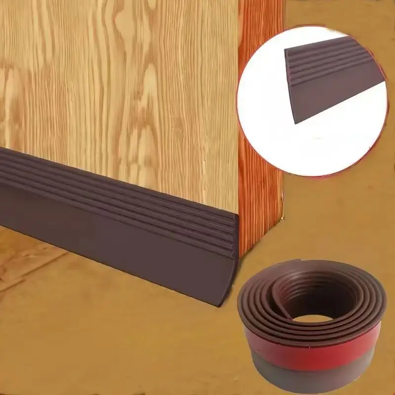 Soundproof Door Bottom Rubber Sealing Strip Insect Prevention Self-adhesive Door Draft Stopper Home 100cm Weather Stripping Dorm