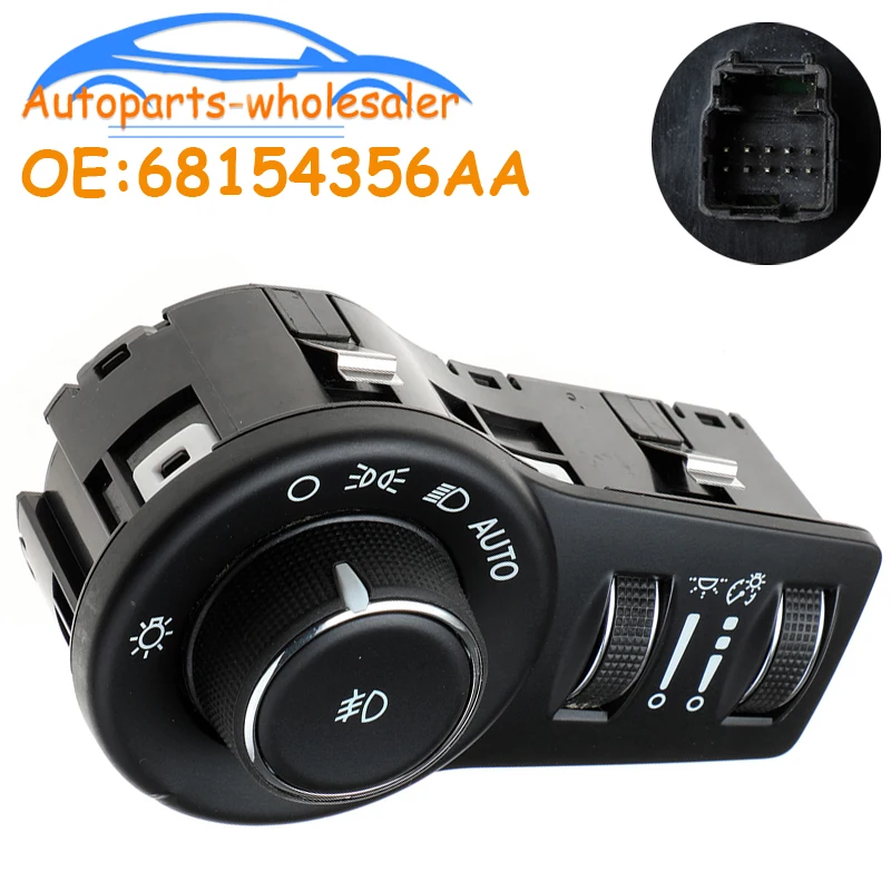 Car Headlight Switch Headlamp Fog Light Control Button 68154356AA 68154356AB 68154356AD HLS1702 For Jeep Cherokee 2014-2019