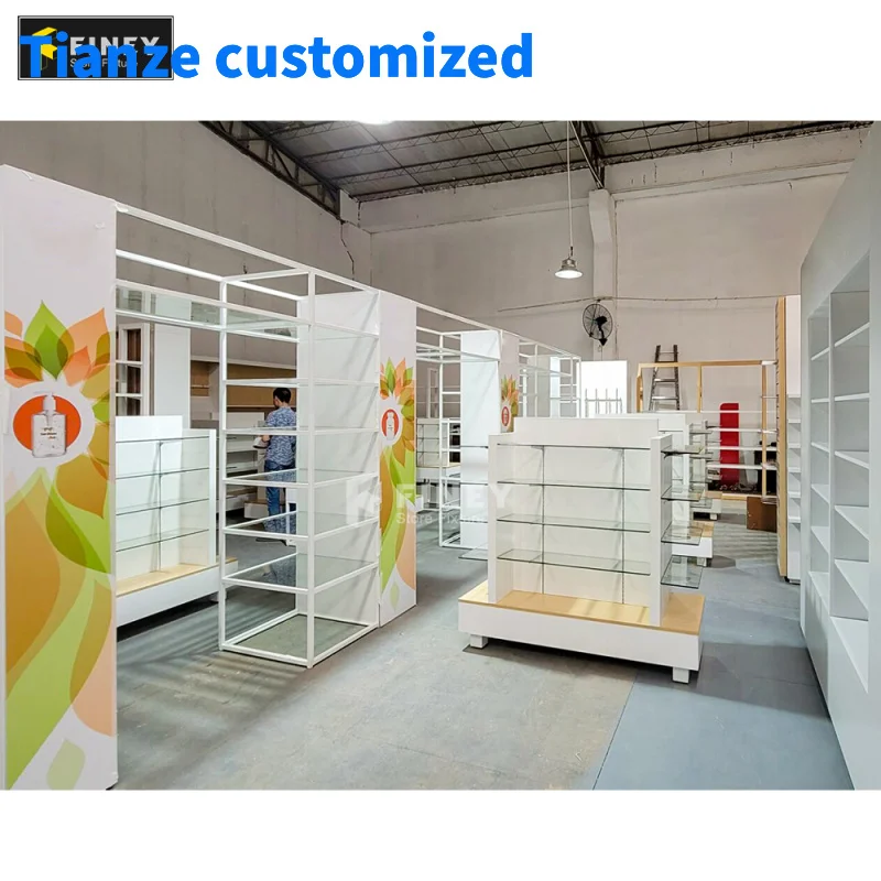 

（customized）Drugstore Pharmacy Medical Store Design Pharmacy Display Cabinet Wooden Pharmacy Counter Display