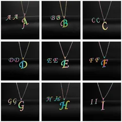NEW Stainless Steel charm Initial Necklace Stud Earrings Jewelry Sets Alphabet Pendant Chain Letter mom Gifts Drop Shipping