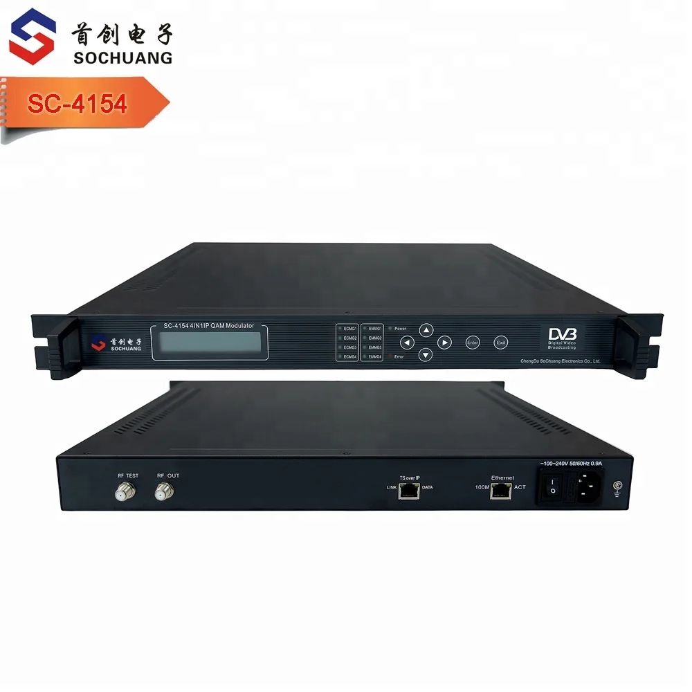 SC-4154 Catv Hotel Solution System Dvb Headend Equipment 4in1 Ip Qam Modulator Ip to r f