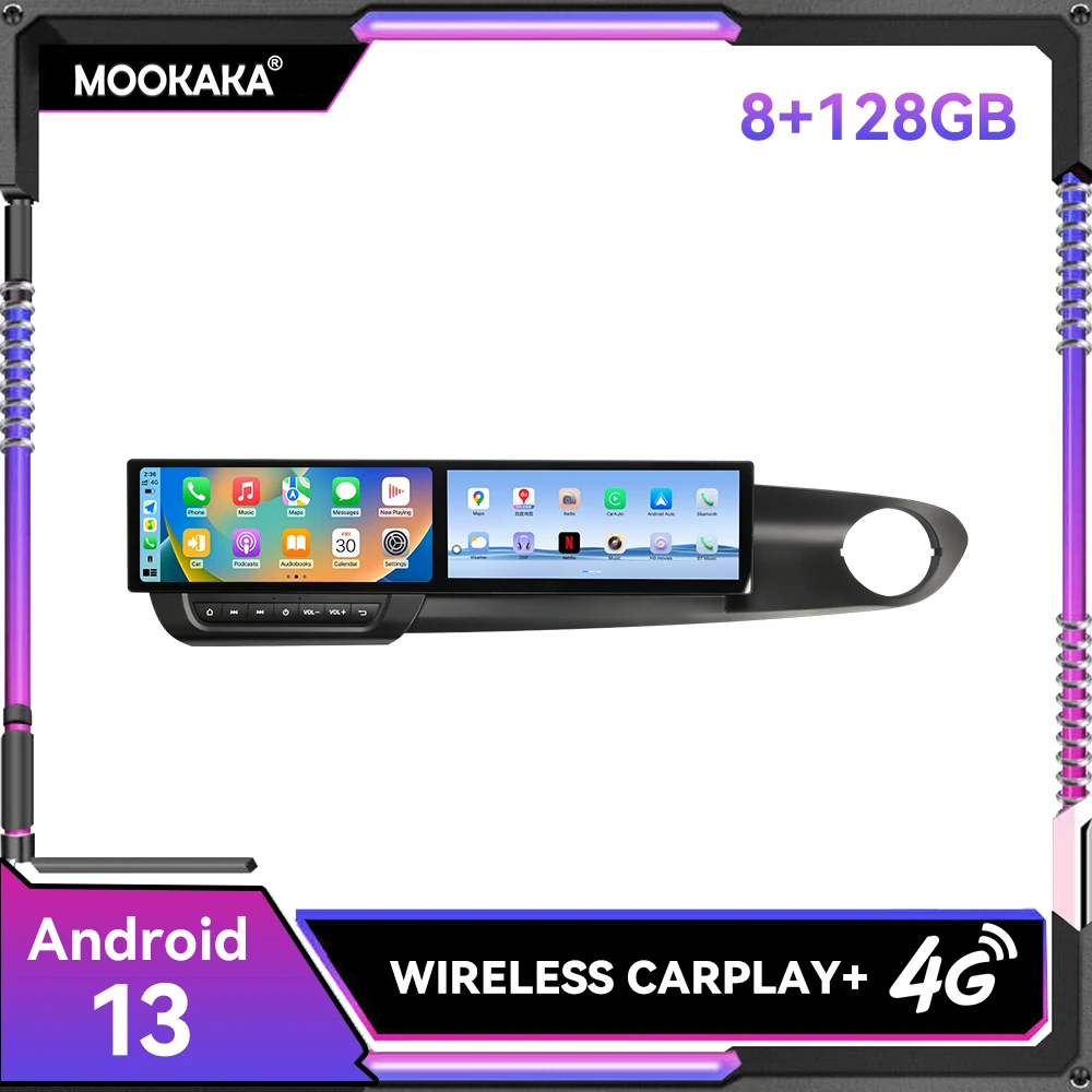 

8+128GB Android 13.0 Car Radio Player 12.3 inch Dual Touch Screen for Chevy CAMARO 2016 2017 2018 - 2025 GPS Navigation HeadUnit