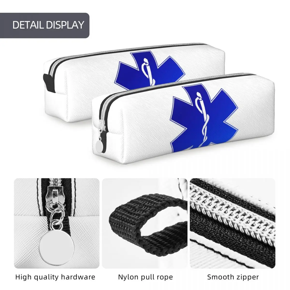 EMS EMT المسعف نجمة الحياة الجوارب والمزيد من مقلمة أكياس القلم سعة كبيرة صندوق القلم لصبي فتاة قلم رصاص الحقيبة حقيبة مستحضرات التجميل #6