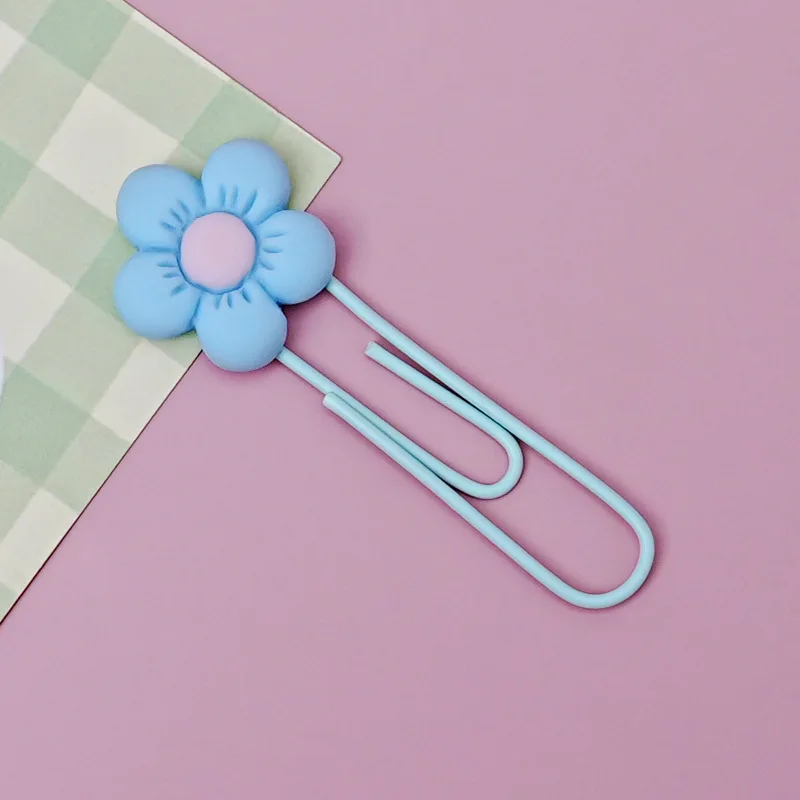 10PCS Flower Paper Clips Cute Office Stationery For Document Marking Bookmark Holders Desk Organization Office School Supplies - view 5