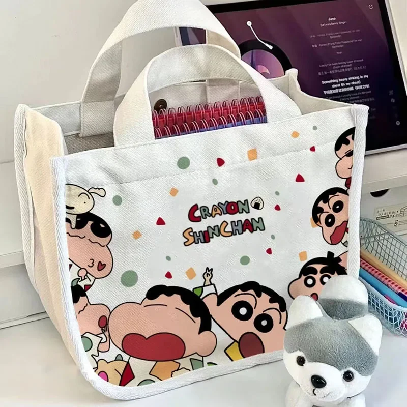 Anime Crayon Shin-Chan Neue Handtasche Kawaii Große Kapazität Cartoon Comic Schulter Taschen Mädchen Leinwand Zipper Tote Tasche Geschenke für dame