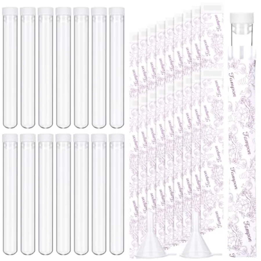 

38 Pcs Tampon Tube Set Included Plastic Travel Tube Containers for Women Tampon Reusable Wrappers Groovy Style