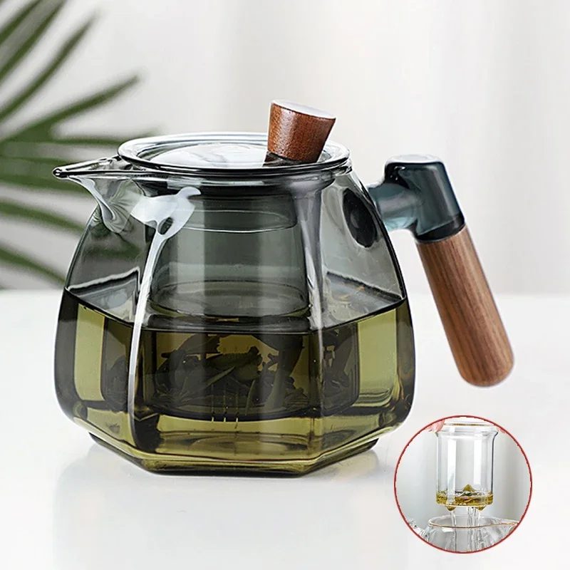 Glass Teapot with Stainless Steel Tea Strainer 600ml High Heat Resistant Infuser Flower Kettle Kung Fu Tea Pots Teaware Set