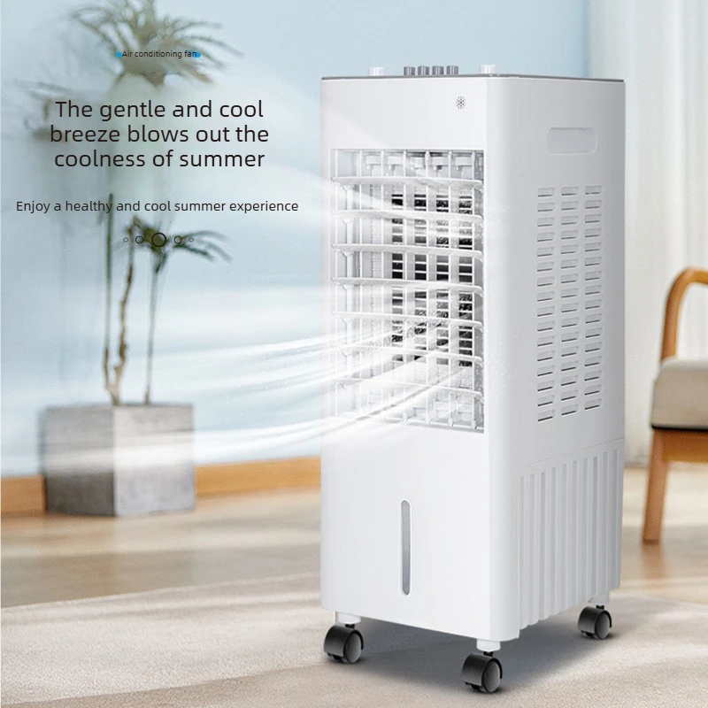 Portable Air Cooler Fan with Large Water Tank Ice Crystal Circulation 3 Levels Airflow Humidification for Home Office Cooling