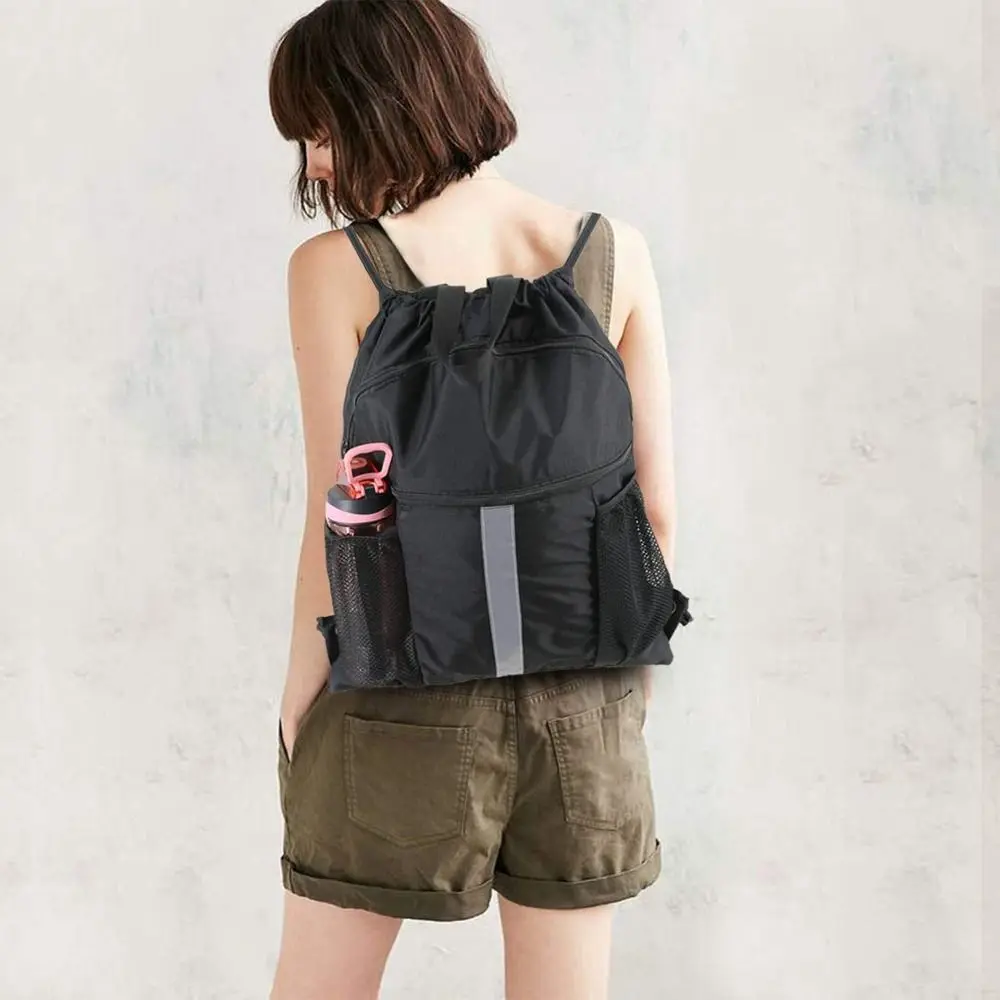 Nylon Sport Gym Bag Ultralight Large Capacity Drawstring Knapsack Multifunctional Adjustable Straps Mountaineering Bag Cycling