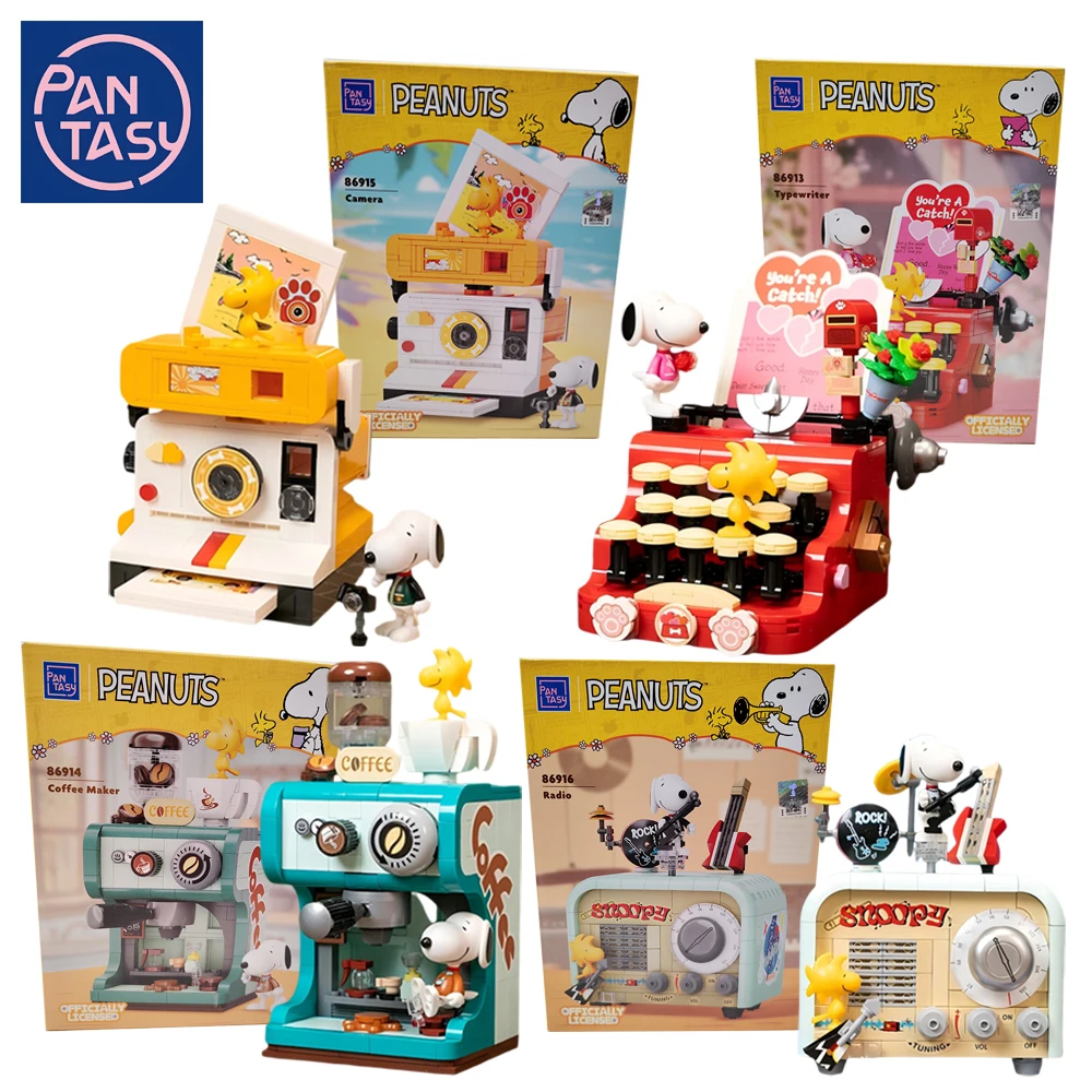 

New Pantasy Snoopy Retro Machine Series Blocks Typewriter Camera Assemble Model Premium Peanuts Building Toys Gifts for Friends