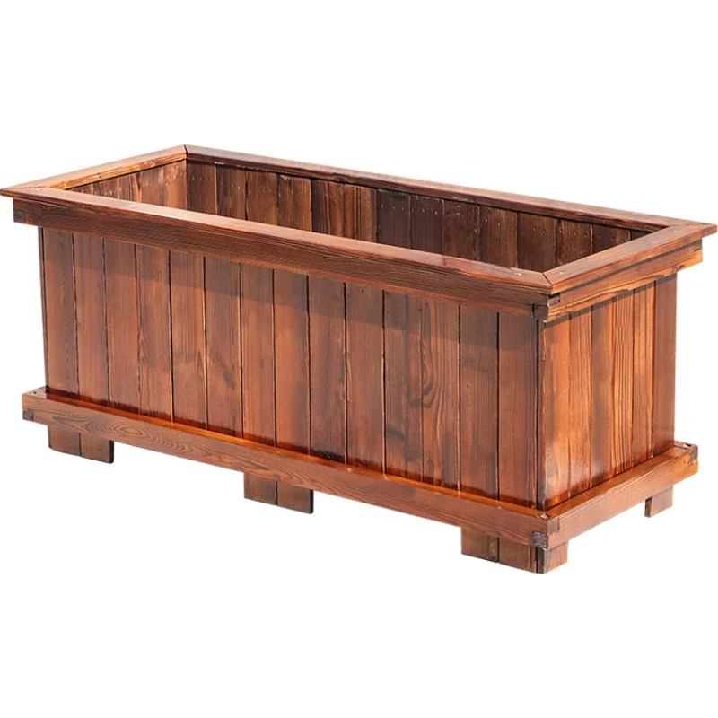 

Anticorrosive wooden flower box planting groove factory outlet