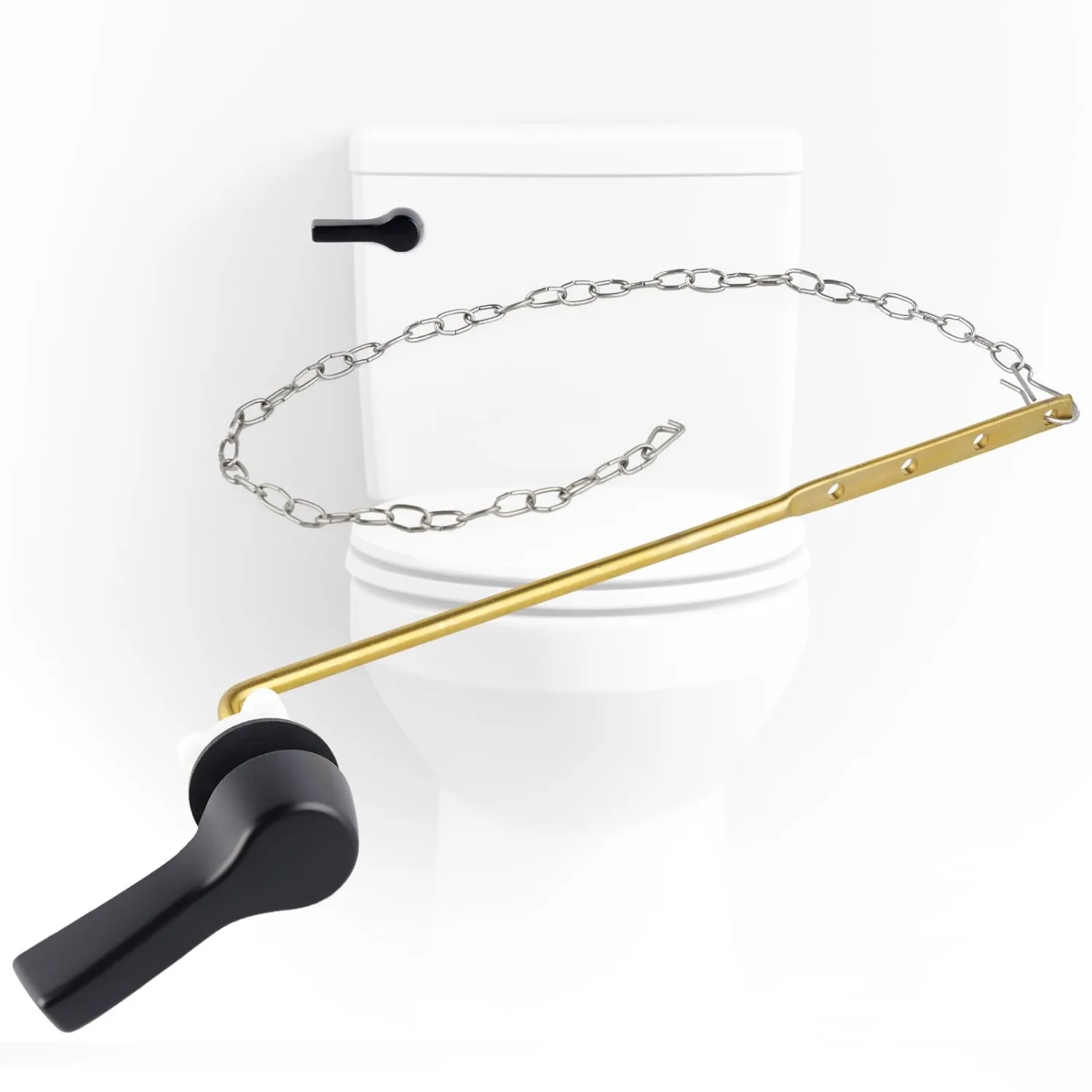 

Сменный рычаг смыва ручки унитаза, передние цепи заслонки бака, совместимые с американским стандартом, матовый черный