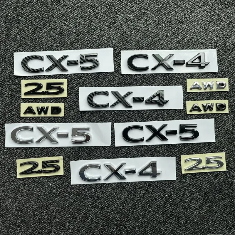 

ABS Car Body Rear Emblem 3D Stickers Side Decals for Mazda CX-4 CX-5 AWD 2.5 Logo New Letter Trunk Badge Modified Decoration
