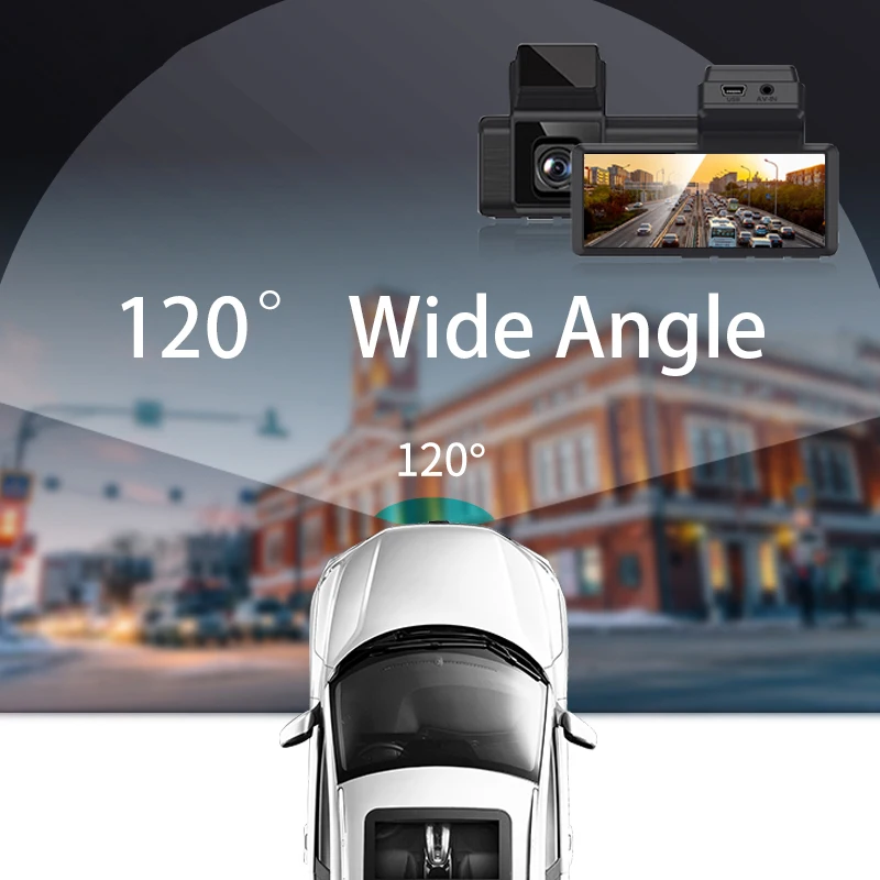 Dash Cam Touch Screen 4Inch 170 Degree Super Wide Angle Night Vision Multifunctional Universal Black Box Car Accessories