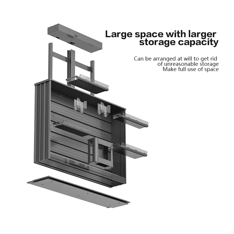 Küchen schrank elektrischer Hebekorb intelligente Sprach steuerung Touch Ganz aluminium Wandschrank Pull-Down Gewürz korb Lift