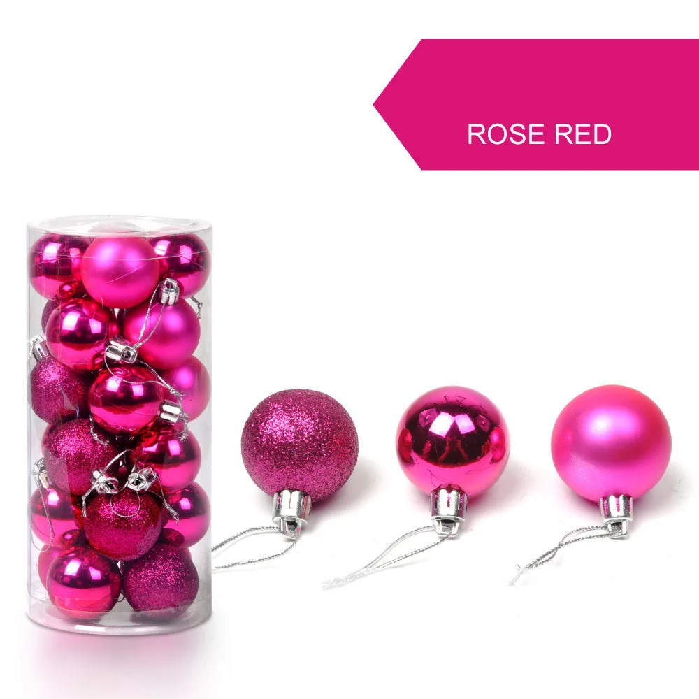 24 قطعة كرة عيد الميلاد شجرة عيد الميلاد الديكور الحلي للمنزل غرفة ديكور السنة الجديدة نافيداد قلادة الكرة DIY بها بنفسك الملحقات