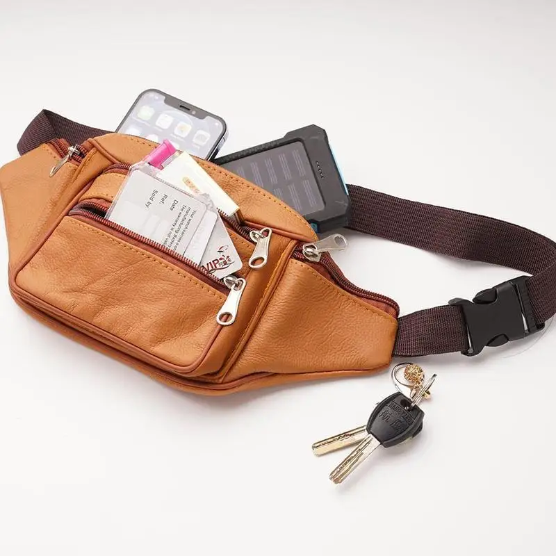 Herren-Gürteltasche aus PU-Leder, Hüfttasche, Kunstleder-Bauchtasche, modische, luxuriöse kleine Umhängetasche für Männer – Detail 4