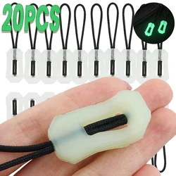 20Pcs Luminous Zipper Pull Rope Glow in The Dark Zipper Head Anti-lost Backpack Clothes Jackets DIY Repair Kit Sewing Tool