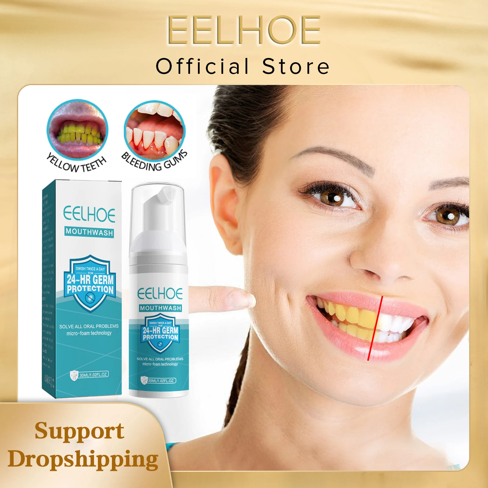 

EELHOE Tooth Whitening Cleaning Mousse Teeth Remove Stains Anti Cavity Bleaching Whitener Foaming Toothpaste Oral Hygiene Care