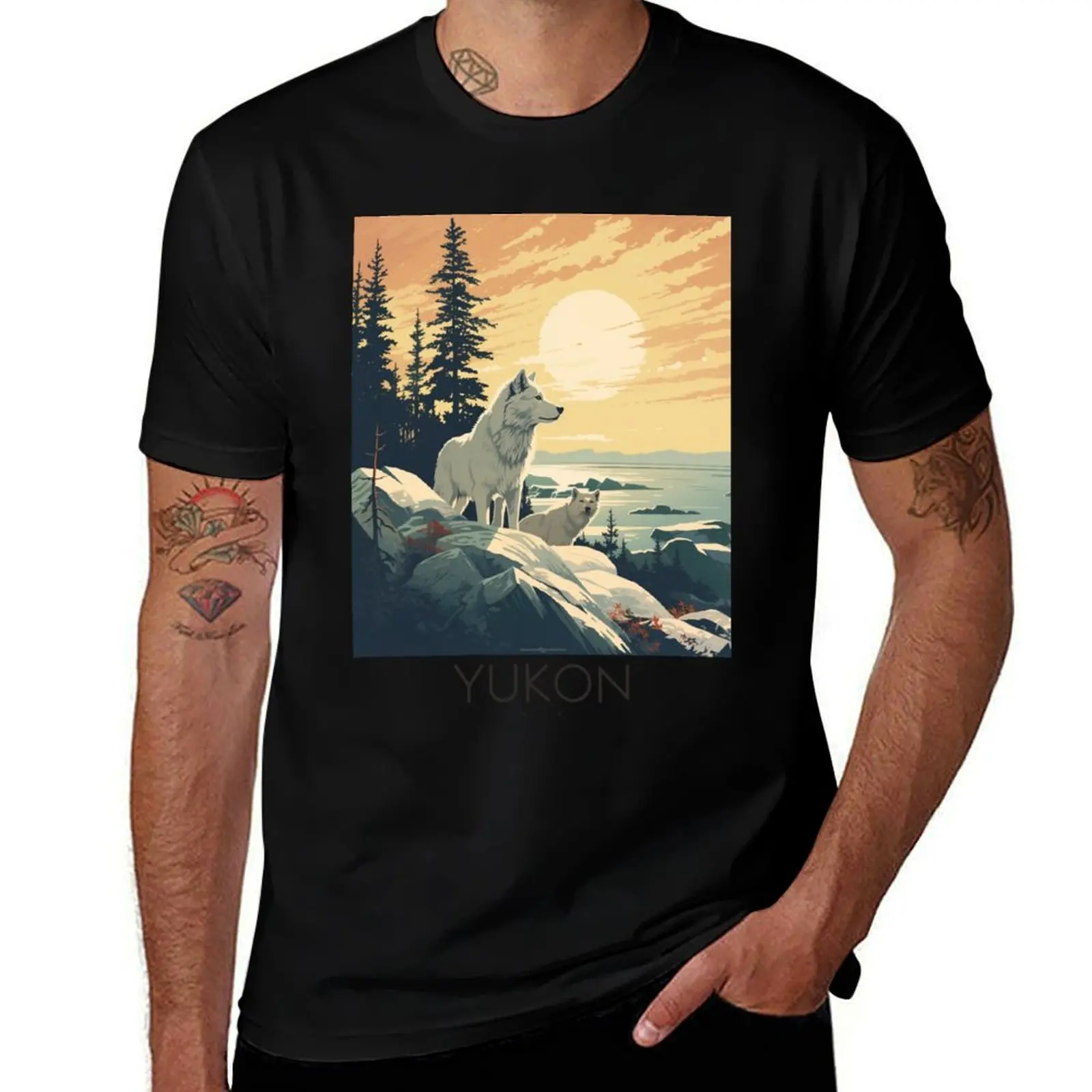

A designer shirt shirts t Vintage Travel Illustration for of Canada Yukon t - T-Shirt man T-Shirt