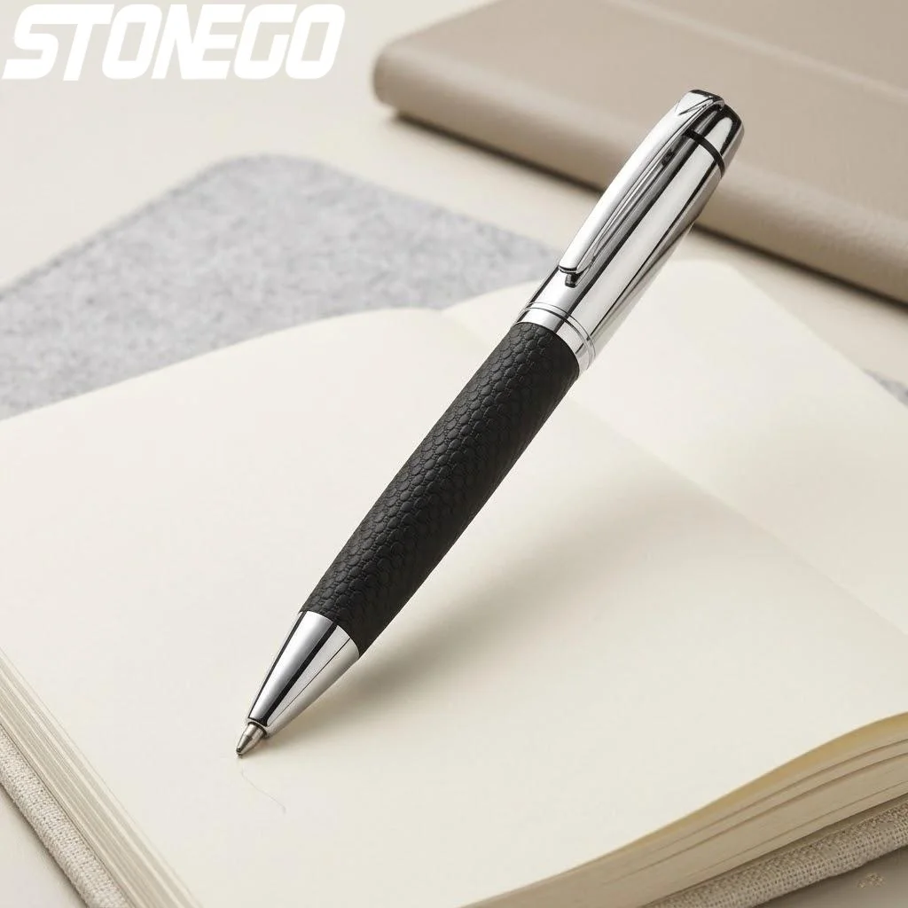 

Smooth Writing Retractable Ballpoint Pen Leather Grip Office School Use Ink Gel Pen Executive Style