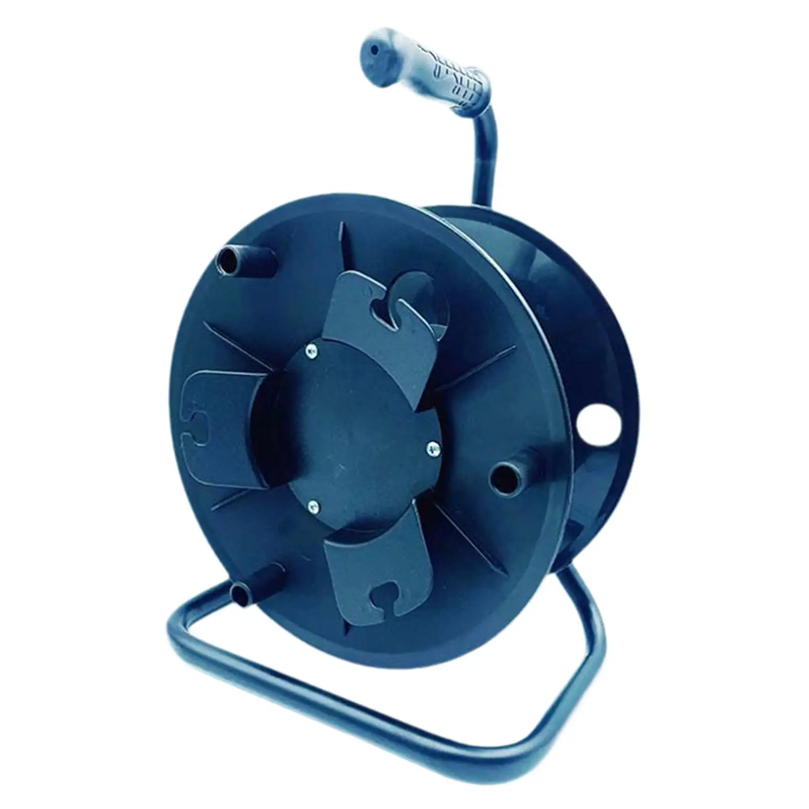 Portable Cable Reel Blue Plastic Extension Cord Organizer Lightweight Winding Reel with Brake for Electrical Projects