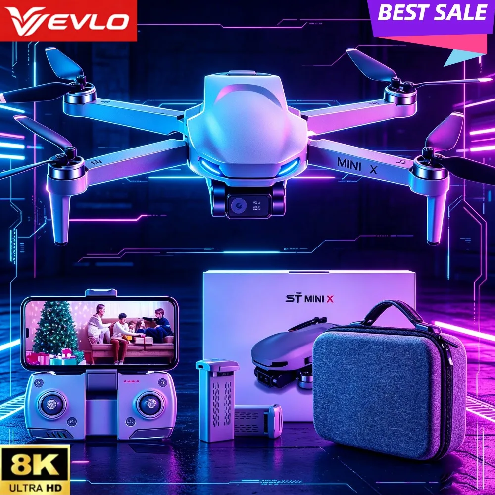 

VEVLO 2026 Mini New 8K HD Aerial Photography Drone RC Quadcopter One Key Takeoff Auto Return 500M Altitude Hold Children's Toys