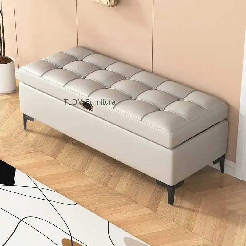 

Пуфик-банкетка для прихожей с отсеком для хранения, табурет для переобувания, подставка для ног, мебель для гостиной и спальни