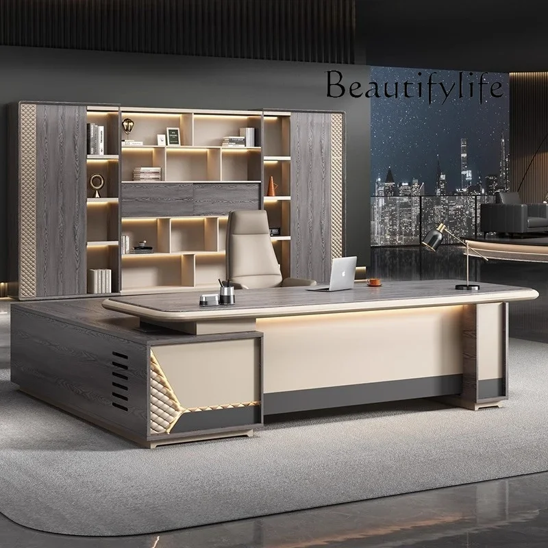 

yL Ju Boss Room desk CEO portable modern furniture baked paint office Computer Gaming desk chair combination manager escrivaninh