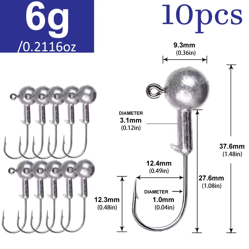 Lurestiker Box Paket 1g 2g 3g 4g 8g 10g 12g 14g 18g 20g 25g 28g Kurbel Angeln Jig Kopf Haken für Weichköder Wurm Köder Tackle