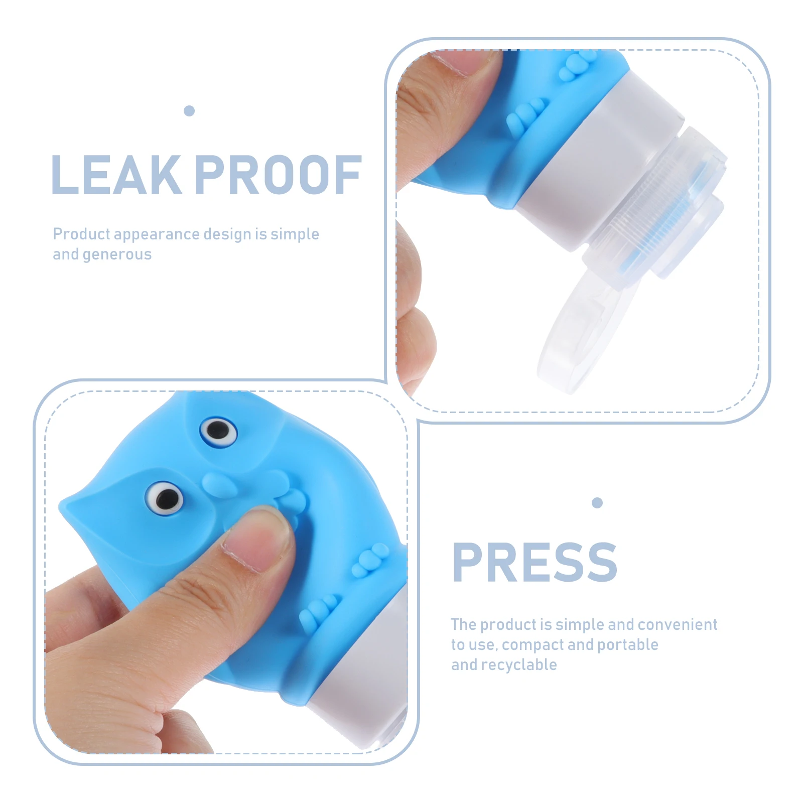 

Owl Shaped Travel Containers Silica Gel Empty Bottles for Toiletries Leakproof Squeezable Portable Sub Bottle Lotion Container